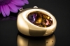 Dior Cocktailring mit Amethyst und Diamanten Massiv in 750er Gelbgold 