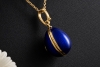 Fabergé Anhänger Gold Ei-Medaillon Herz Versteck Diamanten Emaille Blau 