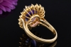 Entouragering Amethyst Cocktailring mit Diamanten in Gelbgold Handarbeit 