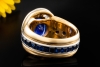 Prunkvoller Ring mit Saphir und Diamanten Massive 750er Gold Handarbeit 