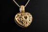 Großer Herz Anhänger mit 5 Carat Diamanten in Gelbgold und Weißgold 750 