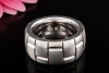 A. Odenwald Ring mit Diamanten Geometrisches Mosaik-Design Weißgold 750 
