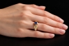 Toi et Moi Ring 2 Saphire Blau und Gelb mit Diamanten in 750er Gelbgold 