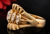 Vintage Ring 5 Navette-Diamanten & Finger-Mate-Mechanismus in 585er Gold 