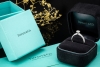 Tiffany & Co Solitär Ring Setting mit Diamant 0,38 Ct in Platin Full Set 