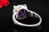 Hollfelder Ring mit facettiertem Amethyst und Diamanten in Weißgold 750 