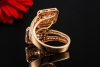 Double Baguette Ring eckig mit Diamanten und Brillanten in Roségold 750 