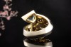 Aquamarin Ring mit Top Diamanten Schlangenform in Gelbgold Weißgold 750 
