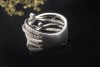 Al Coro Ring Großes Modell verspielt mit Diamanten in 750er Weißgold 