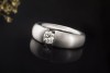 Spannring mit 1 Diamant Halbkaräter 0,50 Carat in Weißgold 585 gebürstet 