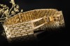 Massives Armband Breites Gliederarmband mit Diamanten in 750er Gelbgold 