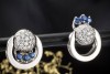 Ohrringe Ohrstecker mit Saphiren Diamanten 2in1 beweglich 750er Weißgold 
