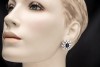 Ohrringe Ohrclips mit Oval Saphir und Diamanten in Platin und Weißgold 