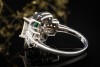 Antiker Smaragd Ring Emerald Cut mit Diamanten 750er Weißgold Gelbgold 