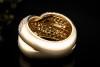 Verschlungener Doppelband Ring mit Diamanten Massiv in 750er Gelbgold 