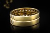 Bandring Ring mit 2 Reihen Diamanten Handarbeit in 750er Gelbgold Gr. 59 