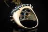 Ausgefallener Cocktailring Ring mit Blautopas und Diamanten in Gelbgold 