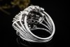 Vintage Cluster Ring mit Diamanten Goldschmiedearbeit in 750er Weißgold 