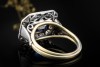 Ring Antik mit Saphir und Diamanten im Altschliff Handwerkskunst in Gold 