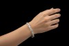 Eckiges Gliederarmband Brillanten und Baguette Diamanten in Weißgold 750 