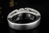 Diamant Ring Spannring Einkaräter Asymmetrische massive Weißgold Arbeit 