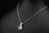 Saphir Anhänger mit Diamanten Bewegliche Handarbeit in 750er Weißgold 