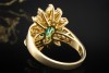 Ring im Sunburst Design Smaragd und Diamanten in Gelbgold 750 Handarbeit 