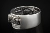 FABIANI Ring Bandring mit schwarzen und weißen Diamanten in Weißgold 585 