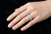 Memoire Ring Bandring mit 3 Reihen Diamanten in 750er Weißgold Größe 55 