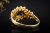 Saphir Ring Klassiker mit feurigen Diamanten 750er Gelbgold Handarbeit 