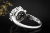 Diamant-Cluster Ring Diamanten 585er Weißgold Vintage Goldschmiedearbeit 