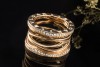 BVLGARI B.zero1 4-Band Ring Zaha Hadid mit Diamanten 52 in Roségold 750 