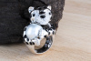 Panther Ring mit Onyx Perle und Brillanten in 750er Weißgold Tier Motiv 