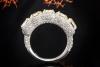 Schmuckset Collier Ring Ohrringe mit Diamanten 750er Weißgold Handarbeit 