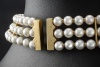 Kropfband Choker Akoya Perlen Diamanten Halsband in Gelbgold 750 Arbeit 