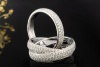 Designer Dreier Ring 3,50 Carat Diamanten rundum in 750er Weißgold Gr 52 