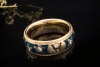 Wellendorff Vintage Ring Sternenhimmel Blau mit Diamanten 750er Gelbgold 