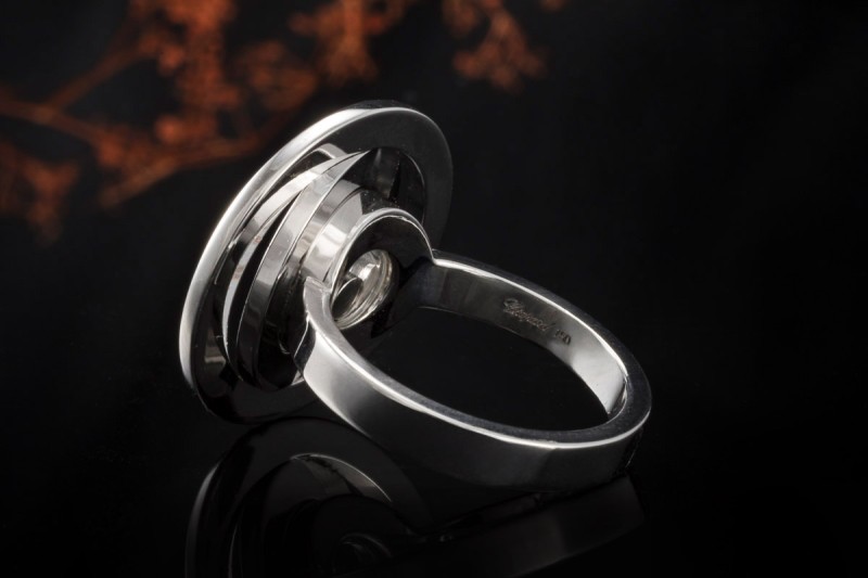Chopard Happy Diamonds Ring Rund mit 1 Diamant Kreise in 750er Weißgold 