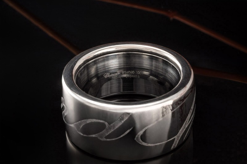 Chopard Chopardissimo Ring Drehring mit Schriftzug 55 in 750er Weißgold 