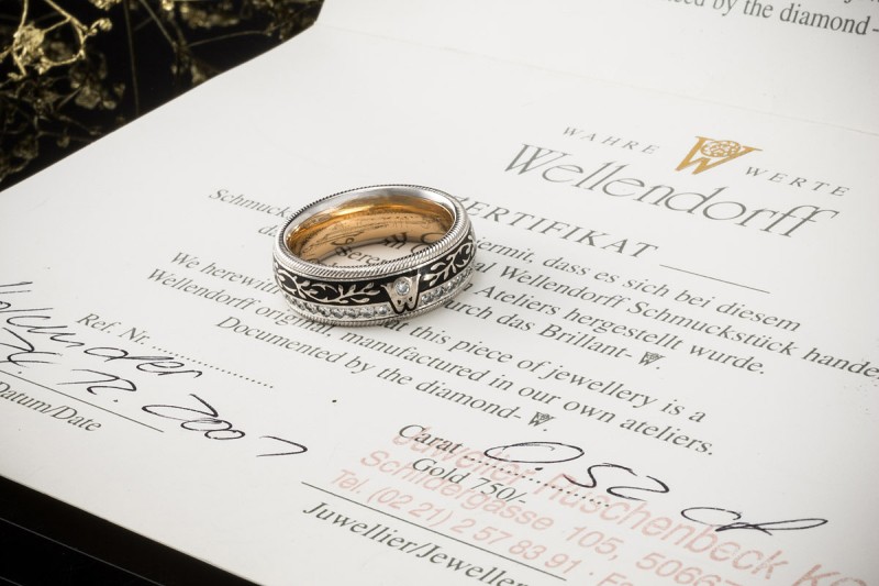 Wellendorff Ring Holunder Drehring mit 0,52 Ct. Diamanten in Weißgold 750 