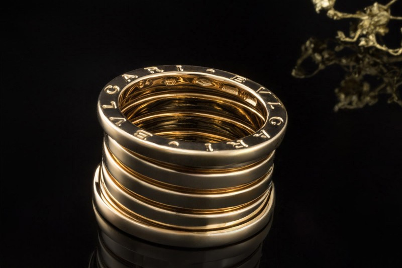 BVLGARI B.zero1 5-Band Ring beweglich in 750er Gelbgold Neuwertig Gr. 54 