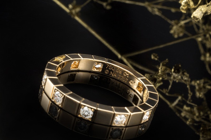 Cartier Lanières Ring Memoire 10 Diamanten Brillanten in 750er Gelbgold 