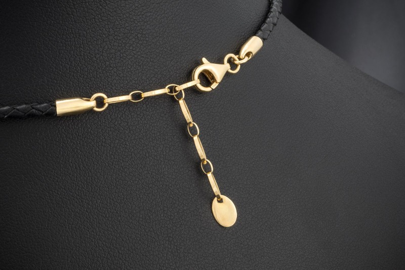 Collier Kette Schutzsymbol Auge des Horus Udjat-Auge Diamanten Gold 750 