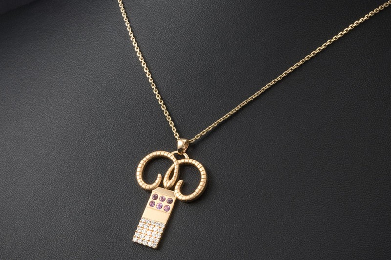 Jazychic Widder Sternzeichen Anhänger Pink Saphir Diamanten Roségold 750 