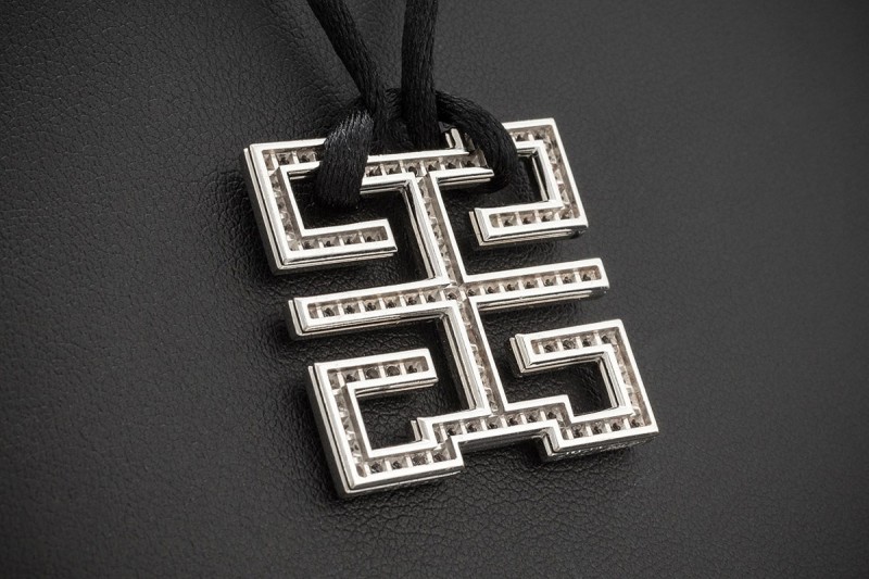 Cartier Collier Kiss of the dragon mit Diamanten Wishknot 750er Weißgold 