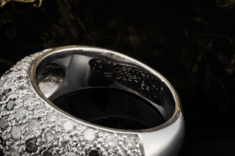 Cartier Ring Sauvage Métissage mit Diamanten Schwarz Weiß 750er Weißgold 