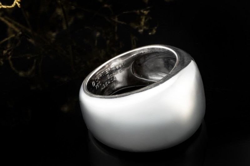 Cartier Ring Nouvelle Vague 1997 Breit und hochglänzend in Weißgold 750 