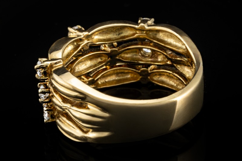 Tiffany & Co. Vintage Ring mit Diamanten Flechtmotiv in 750er Gelbgold 