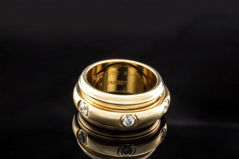 Piaget Ring Possession Drehring mit Diamanten Brillanten 750 Gelbgold 58 