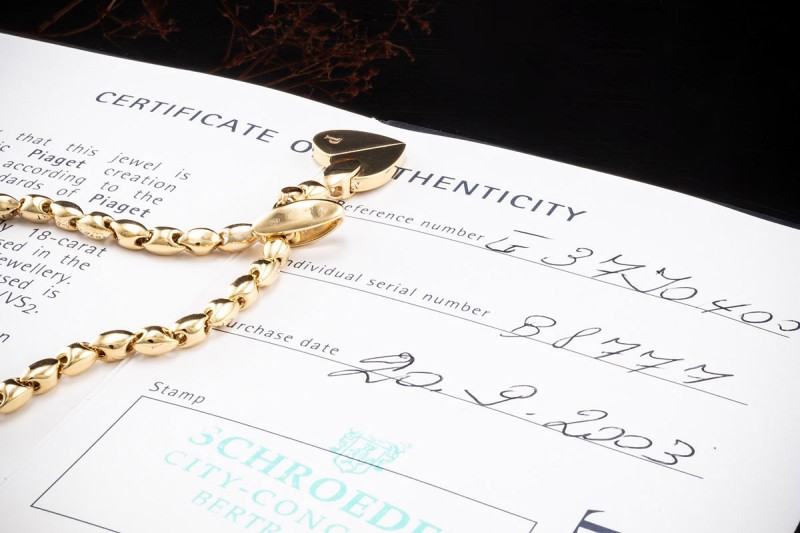 Piaget Collier Y-Kette Juliette Yin Yang Herz Diamanten in Gelbgold 750 